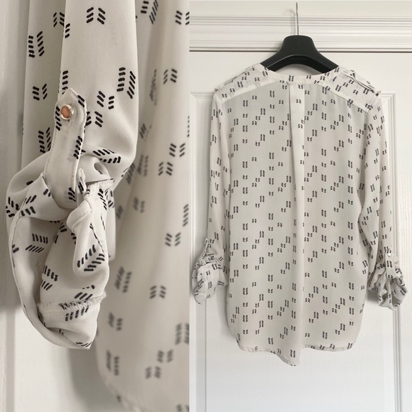 Dynamite | Classic Minimal Pattern White Blouse - Picture 4 of 7